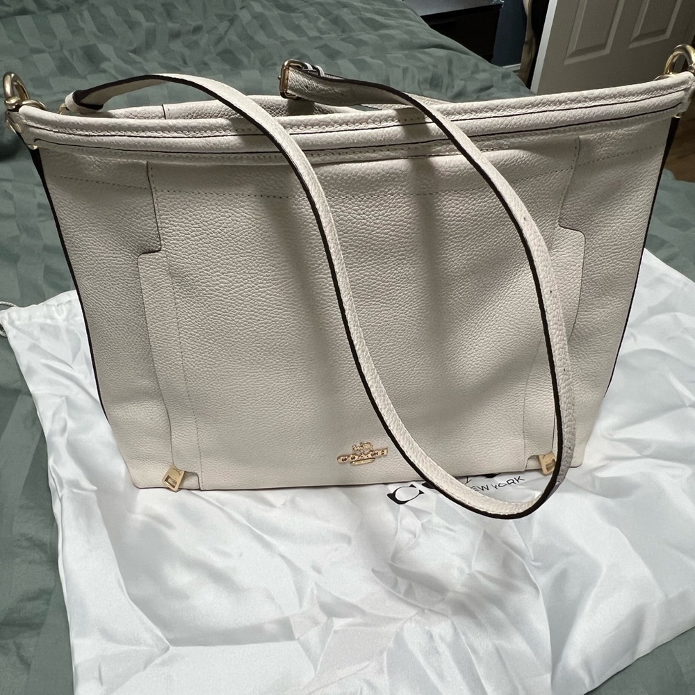 Coach White Leather Bag